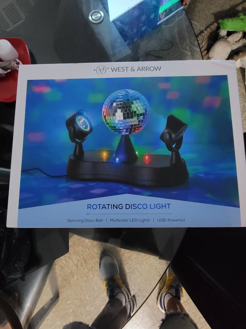 Black Rotating Disco Light with Multicolor LEDs